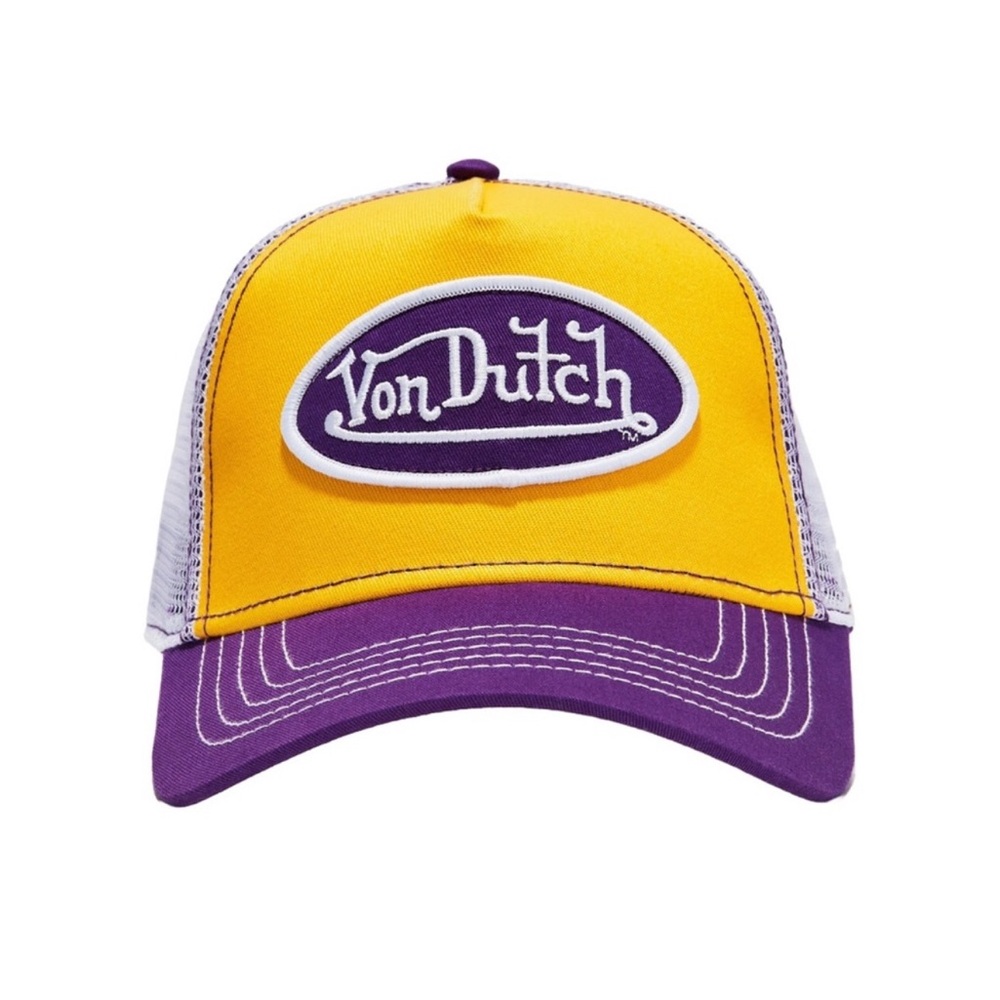 Von Dutch Purple and Yellow Trucker Cap